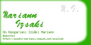 mariann izsaki business card